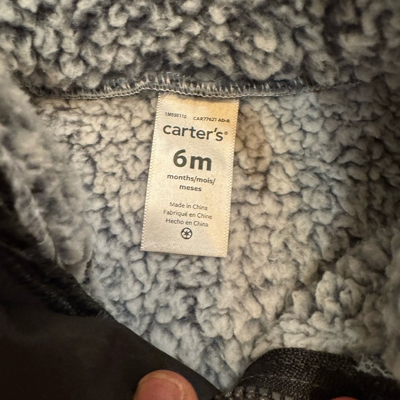 Carter’s Sherpa Jumpsuit Size 6 Months - Picture 3 of 4